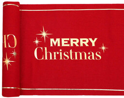 Bieżnik świąteczny czerwony Merry Christmas 300 x 28