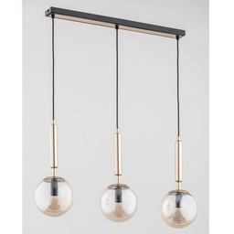Lampa wisząca Volda Picolo 3-płomienna czarny/złoty antczny