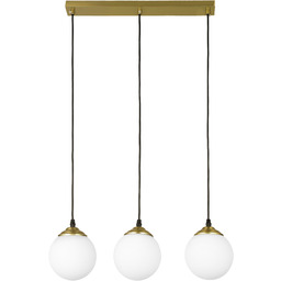 LAMPA WISZĄCA SUFITOWA NOWOCZESNA POTRÓJNA ZŁOTO SZCZOTKOWANE BIAŁE