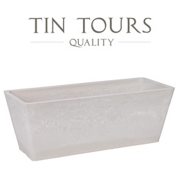 BIAŁA PROSTOKĄTNA DONICA Z KOMPOZYTU 35x14x13 cm