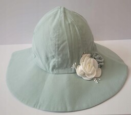 Jamiks Czapka Kapelusz Katrine Mięta Kwiaty R.50
