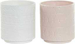 Donica na rośliny, DKD Home Decor Porcelana Różowa