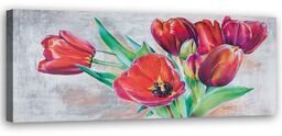 Obraz, Bukiet czerwonych tulipanów 150x50