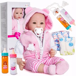 Lalka Niemowlak Bobas +smoczek+ Butelki Pampersy