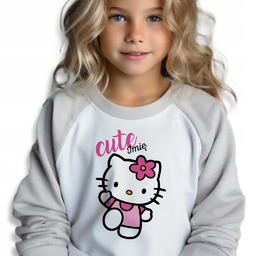 Piżama Szara Długi Rękaw + Spodnie CUTE *IMIĘ*