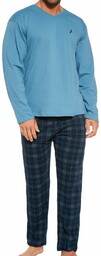 Bawełniana piżama męska Cornette Derby 124/240 niebieska