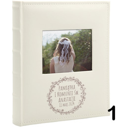 Album komunijny wklejany 60 kremowych stron, personalizowany, 5