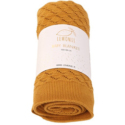 Kocyk bawełniany dla dziecka ażurowy Lemonii