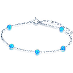 Srebrna Bransoletka z Opalem Regulowana Prezent