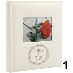 Album ślubny, wklejany, 60 kremowych stron, personalizowany, 12