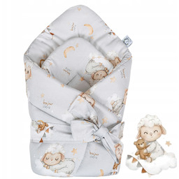 Bambusowy becik rożek wiązany Owieczki Bonjour Cherie 74x74