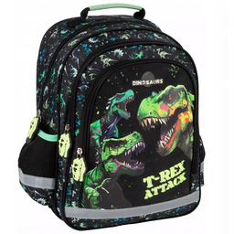 Plecak szkolny wielokomorowy Derform czarny. Derform