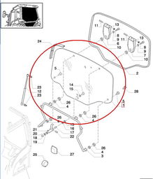 SZYBA TYLNA NEW HOLLAND CASE STEYR 87744542 -