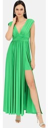 Zielona sukienka z rozcięciem na wesele L&amp;apos;AF Zoraya