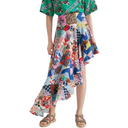 Spódnica damska Desigual Charlotte asymetryczna z falbankami -XS