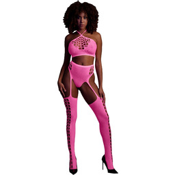 Two Piece with Crop Top and Stockings -