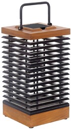 Les Jardins Latarnia solarna LED Tekura, teak/szary, 46,5