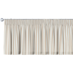Lambrekin na taśmie marszczącej, beżowo-białe pasy (1,5cm), 130