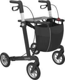 Rolator o lekkiej, aluminiowej konstrukcji - podpórka