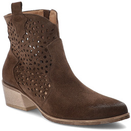 Armodo Czekoladowe Botki Stylowe Kowbojki Damskie