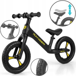 Rowerek Biegowy nieprzebijalne koła 12" jeździk Ranger Black