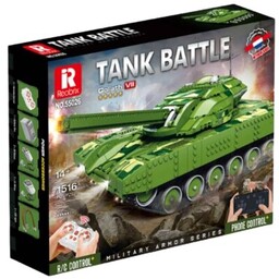 REOBRIX Klocki plastikowe Czołg armata Zdalnie sterowany 55026