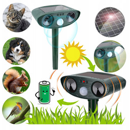 Solarny Odstraszacz Zwierząt Ultradźwiękowy Mocny Przeciwko Psom Kotom