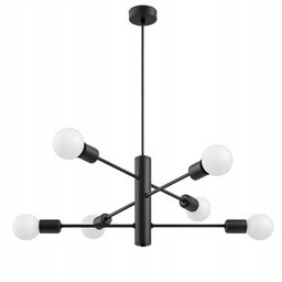 Lampa sufitowa, żyrandol wisząca 6xE27 Sphere Black czarna