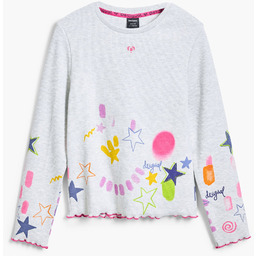 Desigual Koszulka Rib z neonowymi wzorami
