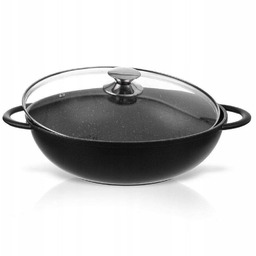Patelnia granitowa Wok 32 cm z pokrywką