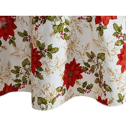 Elrene Home Fashions Christmas Poinsettia Grace wodoodporny