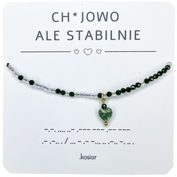Pakamera Bransoletka z Alfabetem Morse Awenturyn, Opal, Agat