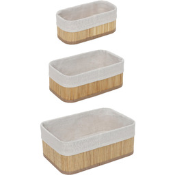 Boximo Zestaw bambusowych koszyków do przechowywania VINNO