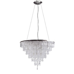 Lampa wisząca kryształowa chromowana 12-punktowa 80cm AZ2926