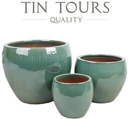 KOMPLET 3 DONICZEK CERAMICZNYCH