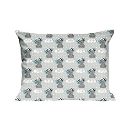 Karo Poszewka bawełniana 50x60 554K misie szara niebieska