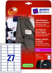 Identyfikator samoprzylepny imienny Avery Zweckform białe 63,5 x