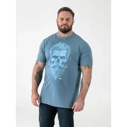 T-shirt Męski z Nadrukiem Turkusowy MILLER-D555 Duże Rozmiary