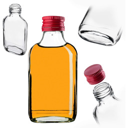 Butelka piersiówka Viane 100ml z czerwoną zakrętką 1