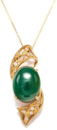 Złoty wisior próby 0,750 z jadeitem 11,52 ct