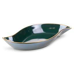 Eurofirany Patera ceramiczna 36x18x5 Amora 2 zielona ciemna