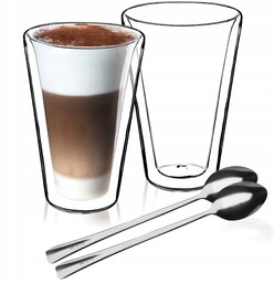 Szklanki termiczne do kawy 380 ml + łyżeczki