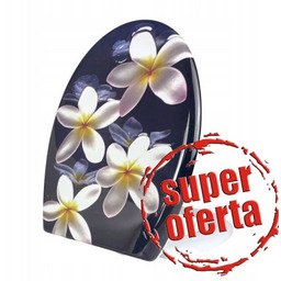DESKA WC 45,3x37,4cm DUROPLAST , WOLNOOPADAJĄCA WYPINANA PLUMERIA