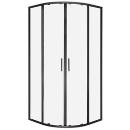 Czarna kabina prysznicowa półokrągła 90x90 RS Solid Kerra