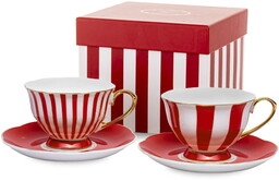 Filiżanka filiżanki ceramiczne czerwono biało złote kpl. 2