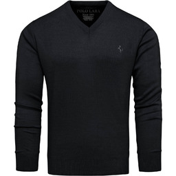 Sweter męski w serek kolor czarny Recea