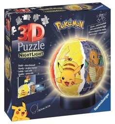 RAVENSBURGER Puzzle 3D Pokemon Świecąca Kula (72 elementy)