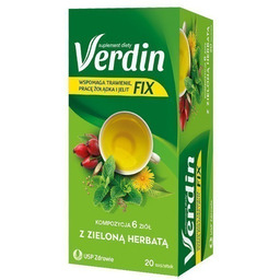 Verdin Fix z zieloną herbatą, 20 saszetek