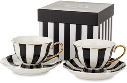 Filiżanka filiżanki ceramiczne czarno biało złote kpl. 2