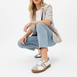 Armodo Trampki damskie, sznurowana konstrukcja z kontrastowymi paskami